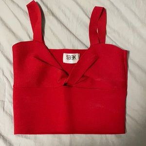 Red crop top